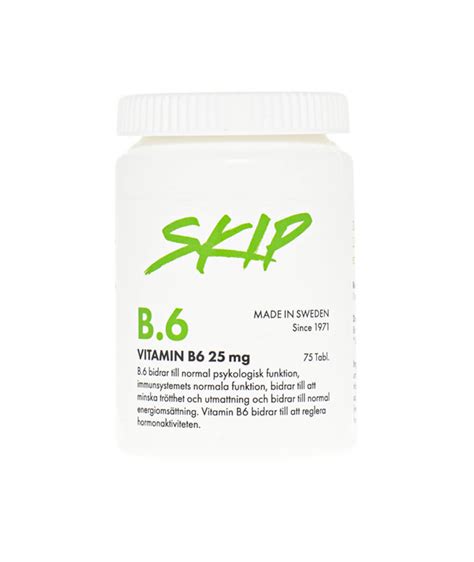Vitamin B.6 25 mg - Svensktillverkade och av hög kvalitet. Köp hos Skip!