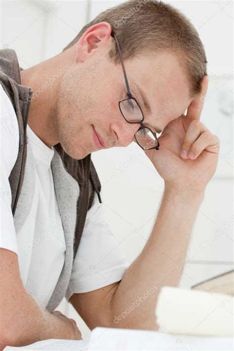 Male student studying hard — Stock Photo © feferoni #2607951