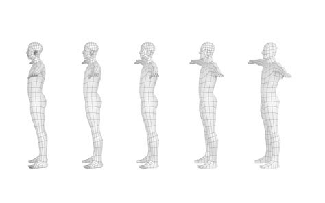 Natural Male in T-Pose in 5 Topologies by valeriik | 3DOcean