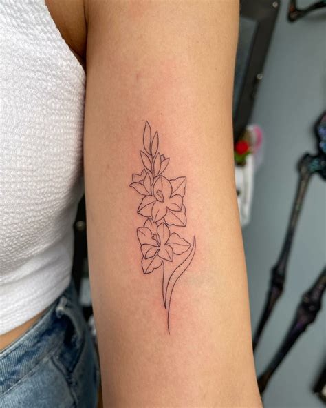 gladiolus flowers tattoo 12