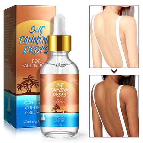 Sunless Bronze Tanning Body Oil Self Tanning Drops for and Body Quick