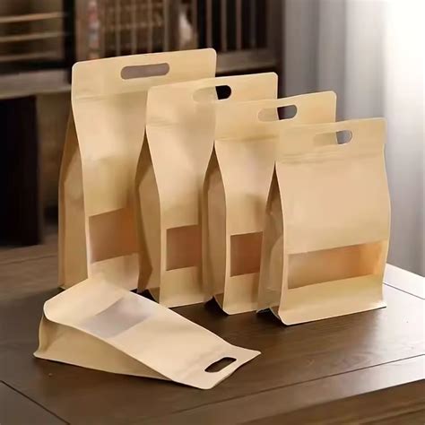 custom kraft paper pouch  food packaging resealable eco friendly