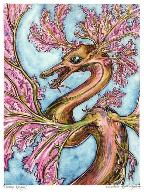 Pink Dragon Art Prints - Extra Large Wall Art of Watercolor Dragon ...
