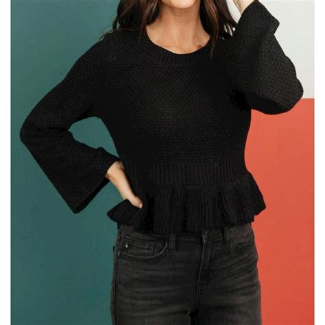 Designer AVE SHOPS The Hadlee Babydoll Sweater In Black | Grailed