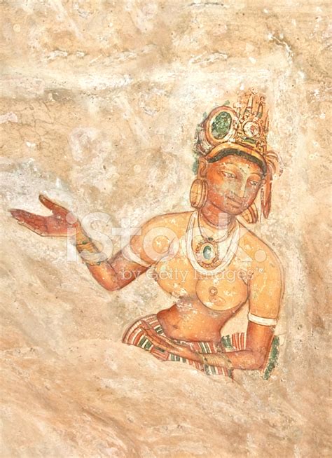 5th Century Sigiriya Rock Cave Wall Paintings, Sri Lanka Stock Photo ...