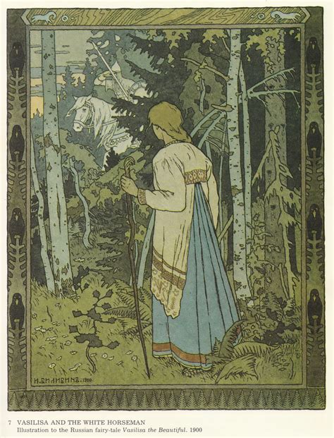 Vasilisa and the White Horseman. Illustration to the Russian fairy-tale