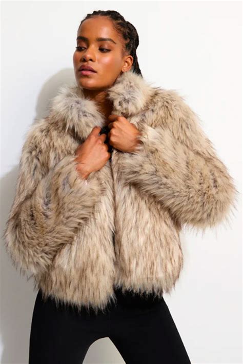 Fur Delish Faux Fur Jacket in Natural by Unreal Fur - RENTAL | The Fitzroy