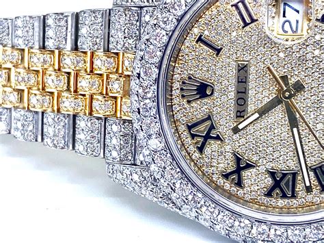 Mens Rolex Datejust II 41mm 2tone Two tone Jubilee Fully Iced Out ...