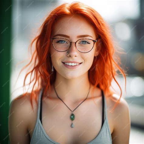Premium AI Image | photo closeup portrait of curly redhead woman with