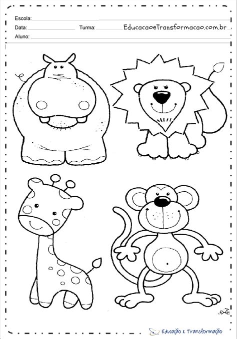 Desenho Infantil Para Colorir Animais - Desenho de animais para colorir e imprimir – Educação e Transformação