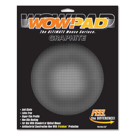 WOW!PAD 8DG55 8.5" Diameter Graphite Tech Mouse Pad, Super Thin Profile ...