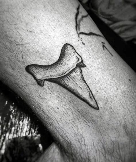 40 Shark Tooth Tattoo Designs For Men - King Of The Waters