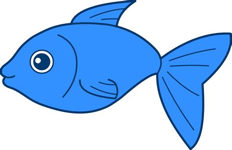 fish clipart happy blue fish