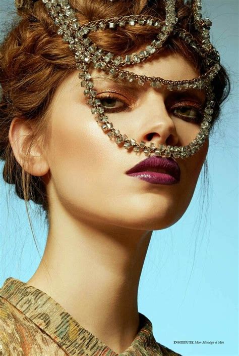 hair piece high fashion makeup beautiful mask hair makeup