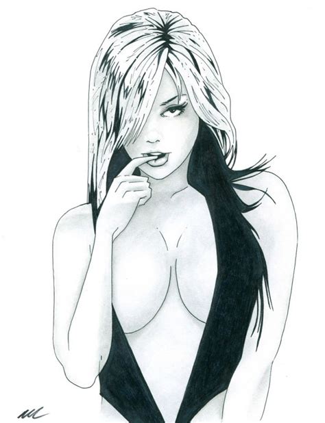 Busty woman in swimsuit, in John P's Sexy - Single Character Comic Art Gallery Room