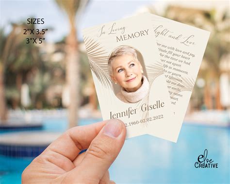Funeral Prayer Card Template,printable Memorial Service, Memorial