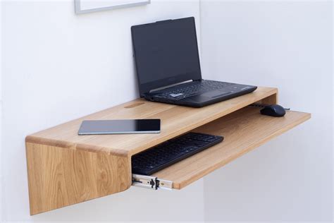 Home Office Oak Desk With Keyboard Tray - Etsy