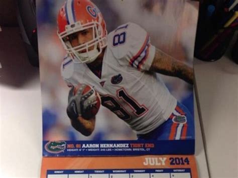 Aaron Hernandez Is Still In A Florida Gators Calendar