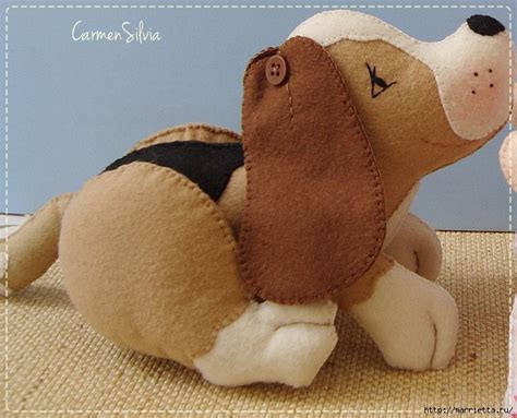 Щенок Бигля из фетра. Шаблон