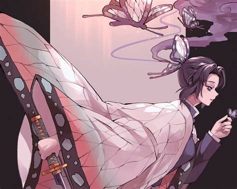 Shinobu Kocho HD Wallpaper – Elegant Anime Art from Demon Slayer