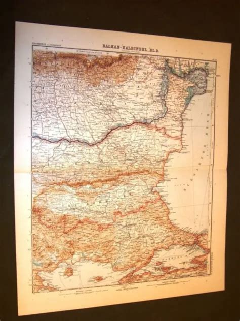 CARTA GEOGRAFICA MAPPA Stielers Domann del 1901 Balcani Est Bulgaria ...