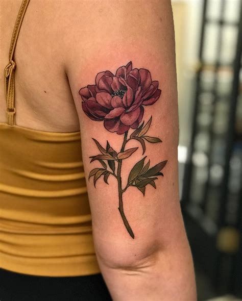 peony flower tattoo 3