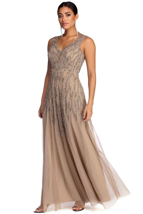 Gia Formal Sleeveless Beaded Dress & Windsor