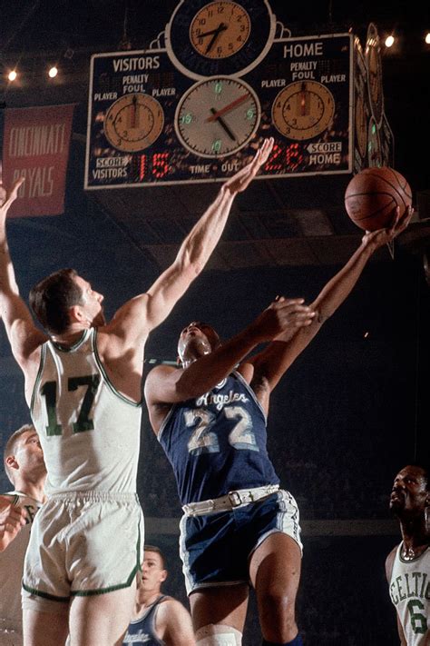 Elgin Baylor shoots against John Havlicek during... - SI Photo Blog