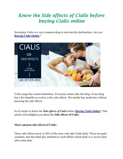 Know the side effects of cialis before buying cialis online