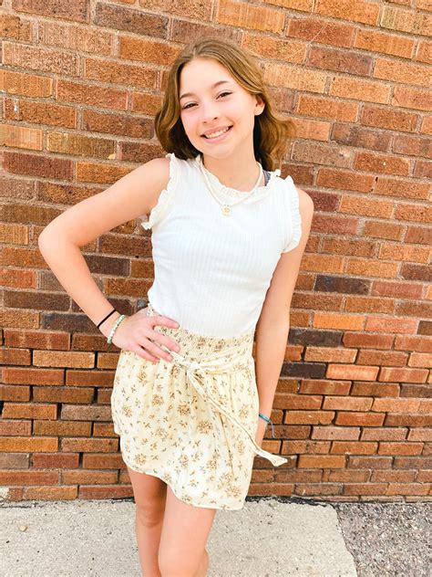 cream blossom skirt with tie – Sugar-N-Spice Children's and Tween ...