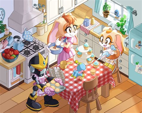 cream the rabbit, neutral chao, cheese, vanilla the rabbit, and gemerl