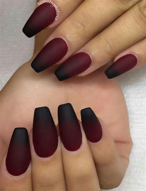 pin  anne  nails matte nails design maroon nails nail art ombre