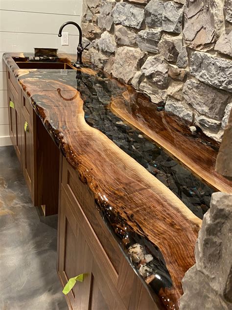 Resin River Countertop, Custom Countertop - Etsy | Rustic home design