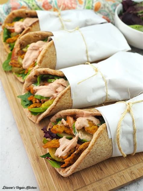 vegan shawarma  soy curls diannes vegan kitchen