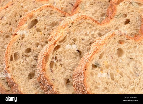close  sliced loaf  bread stock photo alamy