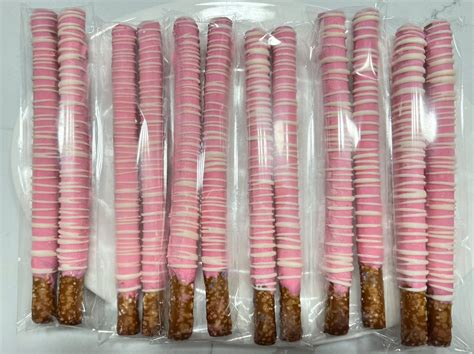 Pink & White Chocolate Covered Pretzels - Etsy