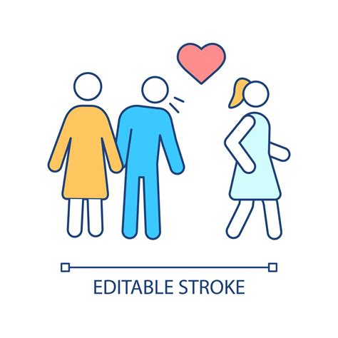 Cheating partner RGB color icon. Relationship infidelity issue. Reason