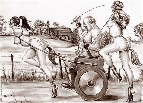 Rule 34 - anal tail armbinder bit gag bondage carriage cart cart