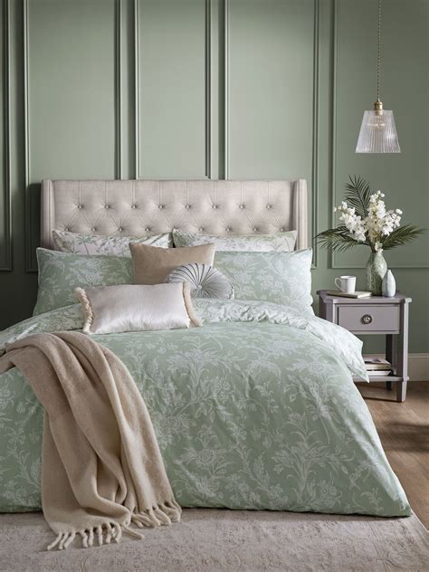 Laura Ashley Green Sage 100% Cotton Lloyd Duvet Cover and Pillowcase