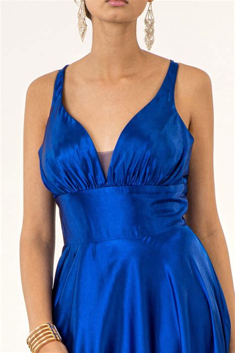 Lilac Long Formal A Line Sleeveless Satin Prom Dress - Formal Dresses