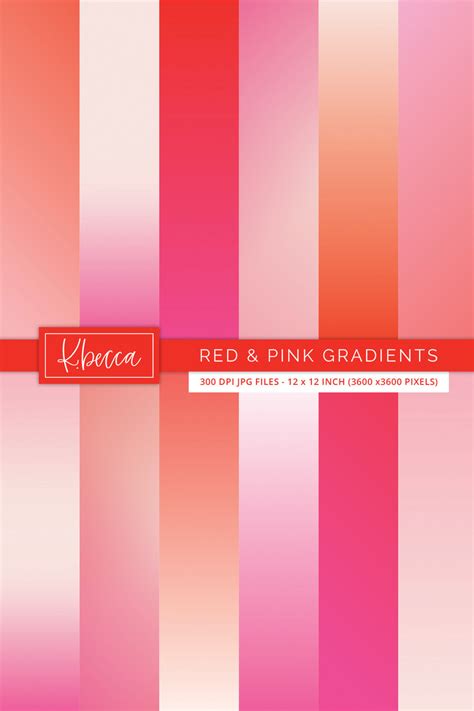 Red / Pink Gradients Digital Papers - k.becca