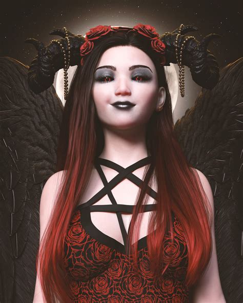 Aisha the succubus 3D Render, Digital Art by jakonoid