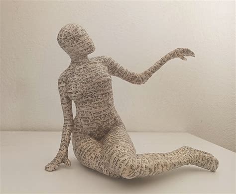 Paper Mache Sculpture, Woman Sculpture, Book Lover Gift, Papier Mache ...