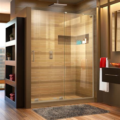 DreamLine Mirage-X 56-in to 60-in W x 72-in H Frameless Sliding Brushed ...