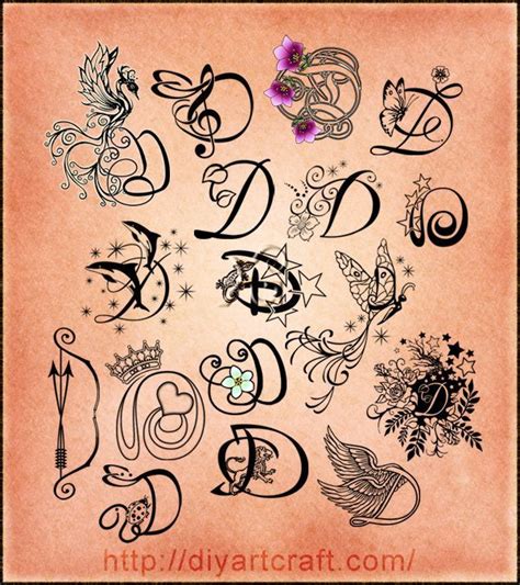 Letter d tattoo, Monogram tattoo, Tattoos