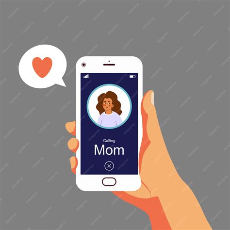 Premium Vector | Calling mother on smartphone
