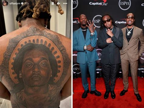 Offset revealed a large back tattoo tribute to late cousin and Migos ...