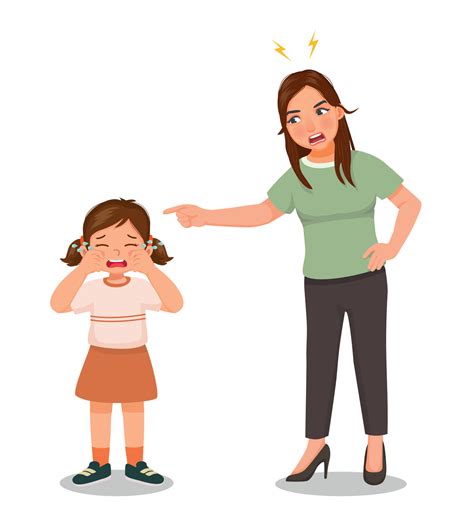 Angry mother scolding her little daughter for bad behavior 23497812