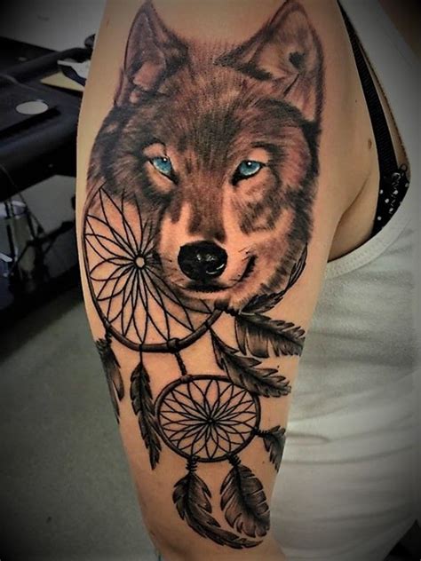 Wolf And Dreamcatcher Tattoo : 100 Dreamcatcher Tattoos For Men Divine ...