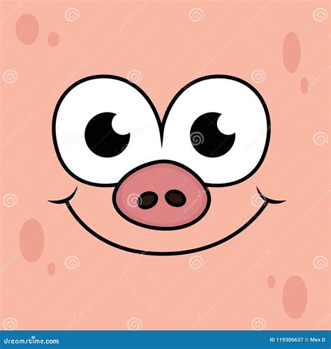 Smile pig expression stock illustration. Illustration of cartoon ...
